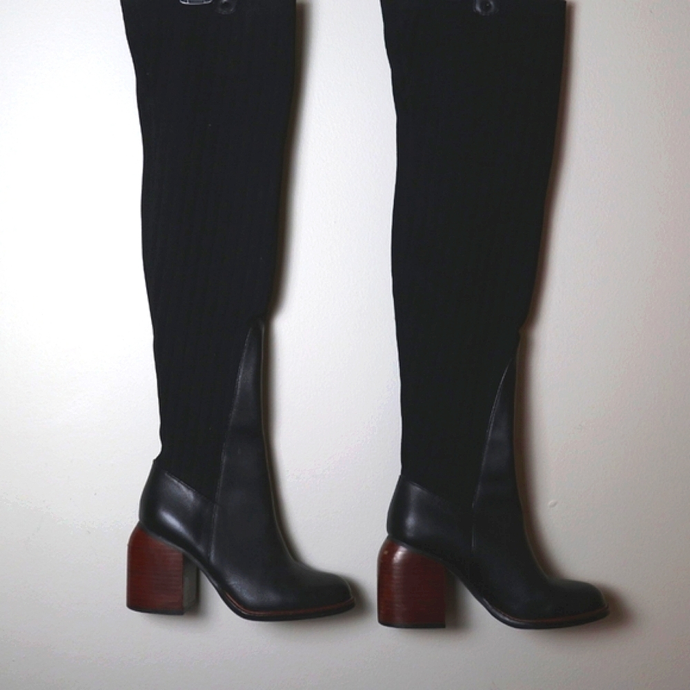 Kelsi Dagger Brooklyn over the knee chunky heel boots